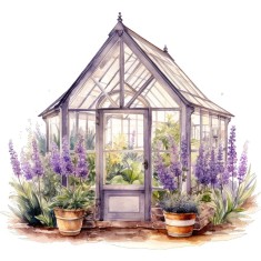 Sticker decorativ, Sera de Lavanda, Mov, 65 cm, 1361STK-2