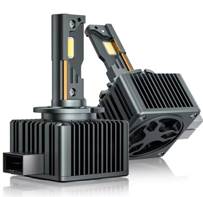Set de 2 becuri conversie hid-led, D3S, 120W/Pereche, 12.000 lm, Canbus, Miez Cupru, Radiator Alumin