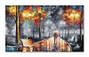 Tablou living, dormitor pictat manual, Impreuna pentru eterninate, 100x60cm ulei pe panza in cutit, efect 3D, Leo Covaci