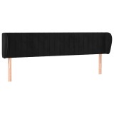 Cumpara ieftin Tablie de pat cu aripioare negru 203x23x78/88 cm catifea