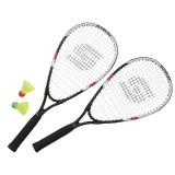 Set speed badminton, SUNFLEX SONIC II, 2 Rachete, 3 mingi, husa