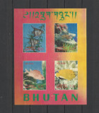 BHUTAN 1969 FAUNA MARINA PESTI, Nestampilat