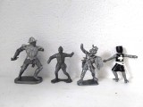 Lot 4 figurine cavaleri, cu defecte, vintage, vechi, colectie