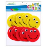 Sticker cu banda autoadeziva pentru activitati craft Fete zambitoare,fetru,10 bucati set