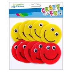Sticker cu banda autoadeziva pentru activitati craft Fete zambitoare,fetru,10 bucati set