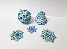 Set decoratiuni Craciun albastre, ornamente , stelute, unicat