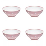 Set boluri, 4 piese, 750 ml, Plastic, Roz crin