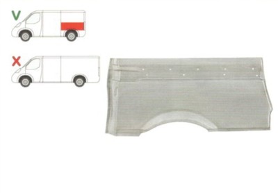 Segment reparatie aripa spate Mercedes Vito, Viano, 2004-2014 Partea Stanga, Spate, lungime 1230 mm , inaltime 565 mm, vehicul cu usa stanga culisant foto