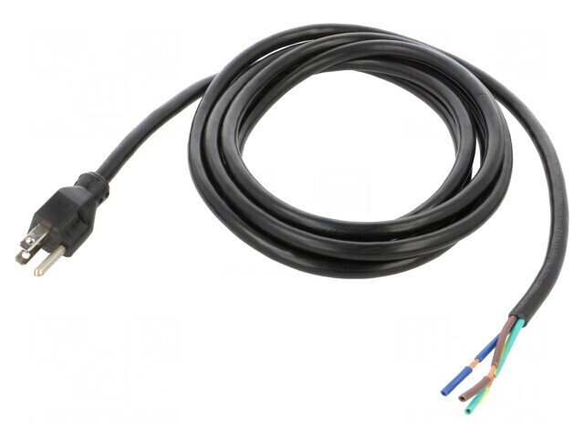 Cablu Electric NEMA 5-15 3x14AWG 3m Negru 15A