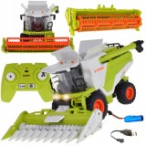 Kombajn RC 1:24 cu generator de fum, lumini LED, sunete, 2 hedery, acumulator 500mAh, telecomandă 2.4GHz