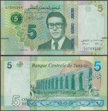 !!! TUNISIA - 5 DINARI 2022 - P NEW - UNC / FEREASTRA CU IMAGINE 3D