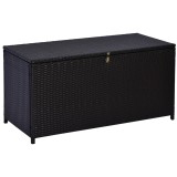 Outsunny Cufăr de Exterior de 284L din Ratan PE cu Pistoane cu Gaz și Cadru Metalic, 118x54x59 cm, Maro &Icirc;nchis | Aosom Romania