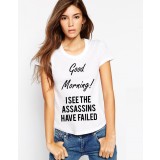 Tricou dama alb - Assassins faild - M
