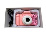 Camera foto digitala roz pentru copii cu ecran si baterie reincarcabila