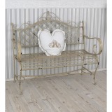 Banca Shabby Chic din fier forjat Antik Grej AJA043