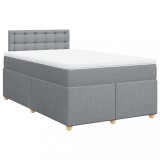 Cumpara ieftin Pat continental cu saltea, gri deschis, 120x200 cm, textil