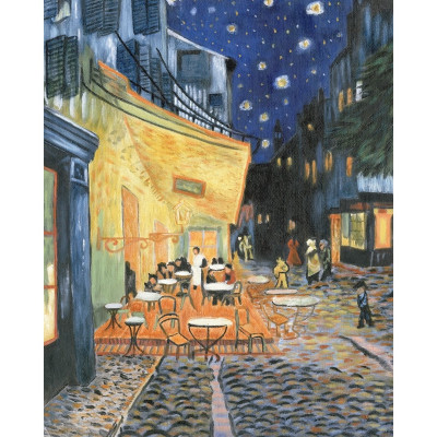 Set pictura pe panza - Cafenea stradala noaptea foto
