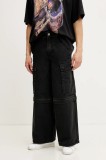 adidas Originals pantaloni de bumbac CARGO PANTS barbati, culoarea negru, cu fason cargo, JY6293