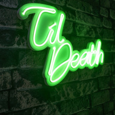 Decoratiune luminoasa LED, Til Death, Benzi flexibile de neon, DC 12 V, Verde