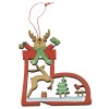Ornament de brad cerb, flippy, multicolor, lemn, 10 cm
