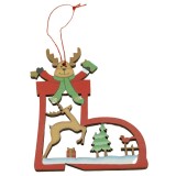 Ornament de brad cerb, flippy, multicolor, lemn, 10 cm