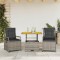 vidaXL Set mobilier de grădină cu perne, 3 piese, gri, poliratan 3262913