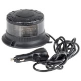 Lampa de avertizare rotativa LED AMiO W28M 12/24V, beacon tip kogut portocaliu, 16 LED, prindere cu magnet sau 3 suruburi, alimentare la bricheta,