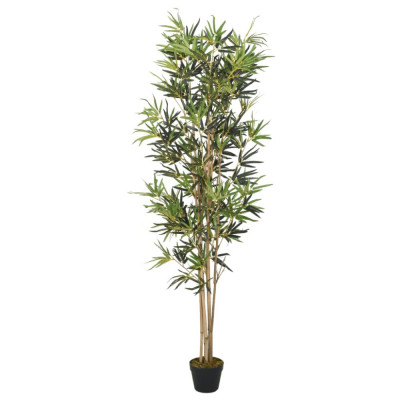 Arbore din bambus artificial 1104 de frunze 180 cm verde GartenMobel Dekor foto