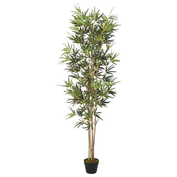 Arbore din bambus artificial 1104 de frunze 180 cm verde GartenMobel Dekor