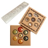 SET RIGLĂ DE SELENIT + 7 CRISTALE CHAKRALE