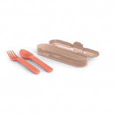 Suavinex Go Natural Cutlery Set tacâmuri 12 m+ Pink 3 buc