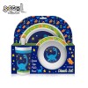 Set Vesela Copii Dino S-COOL: Farfurie, Bol, Pahar si Lingurita, Plastic Rezistent, Design Dinozauri