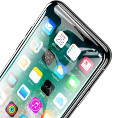 Protection, baseus, 0.2mm all-screen, arc-surface, tempered glass, iphone x, black foto