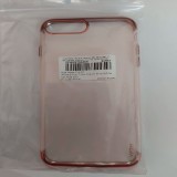 Husa Iphone 7 PLUS si 8 PLUS negru silicon transparent detalii rose gold