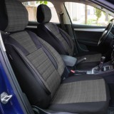 Cumpara ieftin Set Huse Scaune piele si textil compatibile Skoda Octavia (2012-2020) Negru+Gri, Umbrella