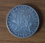 2 francs 1914, Franța, argint