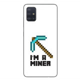 Husa compatibila cu Samsung Galaxy A51 Silicon Gel Tpu Model Minecraft Miner