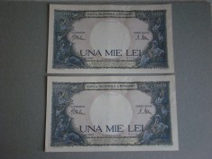 ROMANIA - 1000 lei 1941 aUNC-UNC - 2 Buc. Serii Consecutive