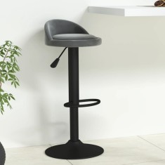vidaXL Scaun de bar, gri &icirc;nchis, catifea 333591