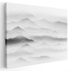 Tablou canvas peisaj munte in ceata, alb, negru 1169 Tablou canvas pe panza CU RAMA 80x120 cm