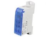 Bloc de distribuție cu 8 borne, 24.3mm
