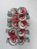 Set 10 buc cleme suport lumanare pentru brad Craciun, vintage, folosite, cu urme de ceara rosie, 5.5cm