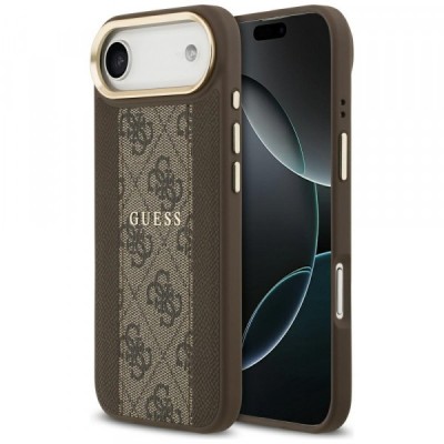 Husa MagSafe pentru Apple iPhone 17 Air, Guess, 4G Stripe, Maro foto