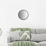Oglindă de perete rotundă, cadru metalic negru, &Oslash;40cm, CMCLASS