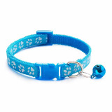 Zgarda ajustabila cu clopotel pentru caini si pisici, 18-32cm, Albastru deschis, Oem