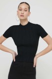 HUGO pulover femei, culoarea negru, light, cu turtleneck 50514269