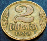 Cumpara ieftin Moneda istorica 2 DINARI / DINARA - YUGOSLAVIA, anul 1938 * cod 3554, Europa