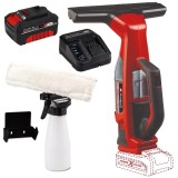 Einhell BRILLIANTO PXC + Starter Kit - Aspirator pentru geamuri 280 mm 0.1 l accesorii + Set 1 acumulator si incarcator Li-Ion 18 V 4 Ah