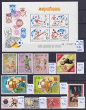 Lot filatelic Sport / Fotbal - Coliță Spania '82, Burkina Faso, Guineea Ecuatorială, Suedia, Ungaria, Danemarca, Bulgaria -A991