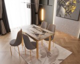 SET MASA EXTENSIBILA 4 SCAUNE LUX CULOARE GRI